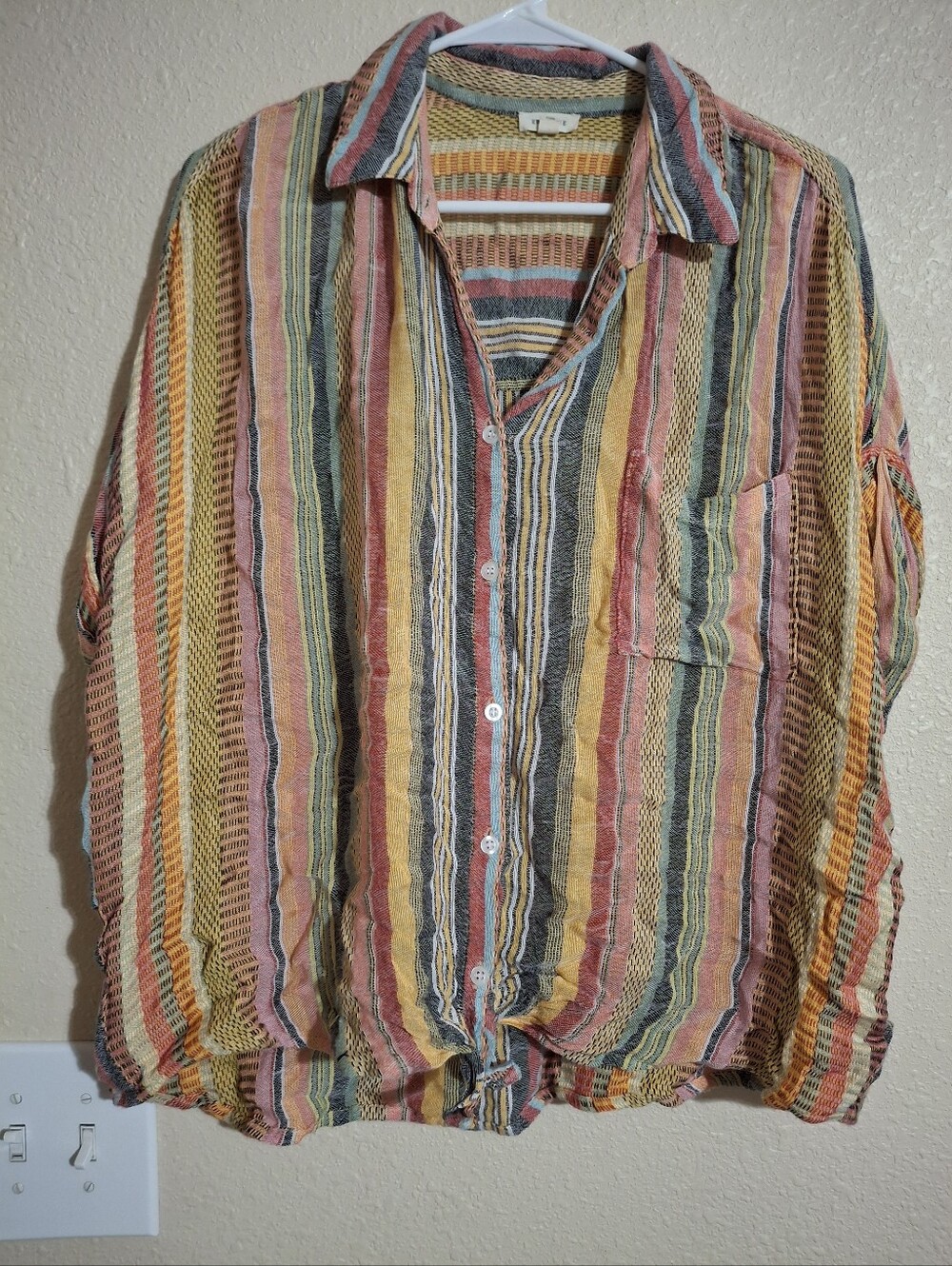 Striped Multicolor Cotton Button-Up Shirt - Relaxed Fit